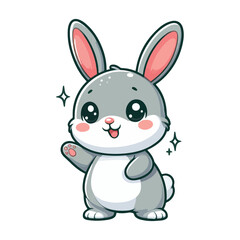 Easter adorable happy bunny vector 