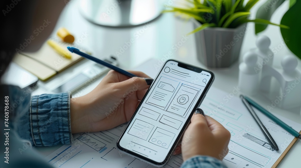 Poster ux designer designing designs web brands phones smartphone layout geek internet goals sketch plan wr