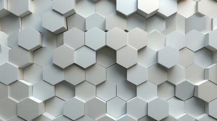 Fototapeta premium Seamless light gray backdrop with hexagonal design.