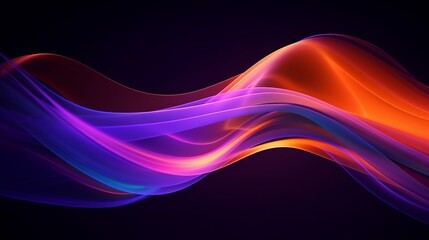 Naklejka premium 3d render, perfect shape, aesthetic, colorful background with abstract shape glowing in ultraviolet spectrum, curvy neon lines, Futuristic energy concept