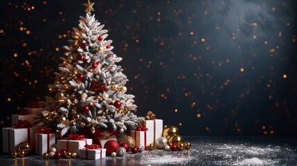 Enchanting Christmas Tree with Sparkling Lights and Decorations
