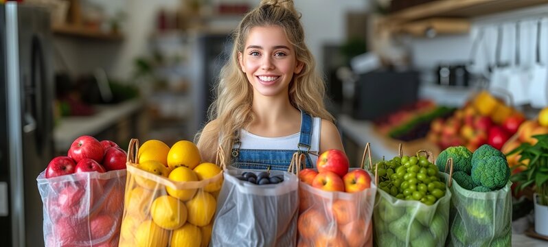 woman shopping in supermarket