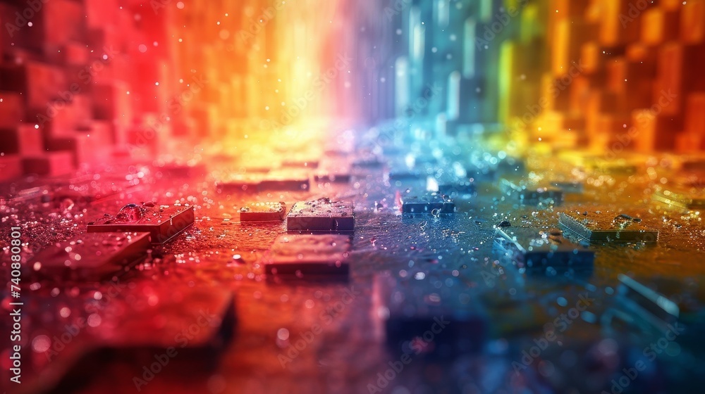 Aufkleber Multicolored abstract 3D render