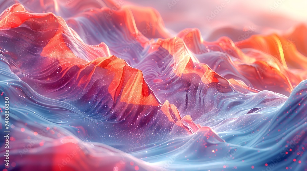 Poster a mesmerizing visualisation of abstract multicolors in 3d