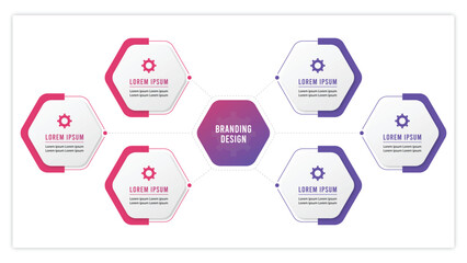 six infographics with different options