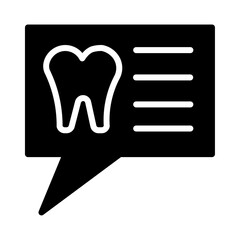 Obraz premium Alert Dental Message Glyph Icon