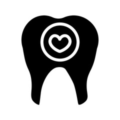 Care Dental Love Glyph Icon