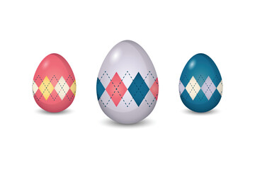 Argyle Easter Eggs Set in Vector Format - 740881446