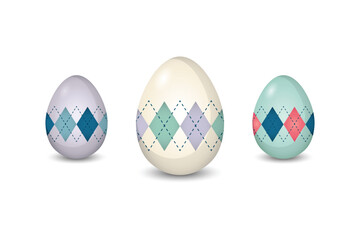 Argyle Easter Eggs Set in Vector Format - 740881474
