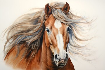 "An Illustration of a Horse Created Using Colored Pencils". Concept Colored Pencil Art, Horse Illustration, Animal Drawing, Realistic Art, Artistic Techniques