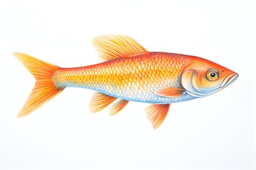 Obraz premium Colorful Fish Drawing Created with Colored Pencils. Concept Fish, Drawing, Colored Pencils, Colorful, Art