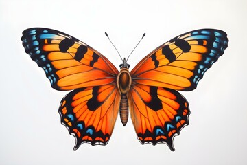 a simple drawing drawn with colored pencils Butterfly. Concept Colorful Drawing, Butterfly Art, Colored Pencils, Nature Illustration, Simple Art