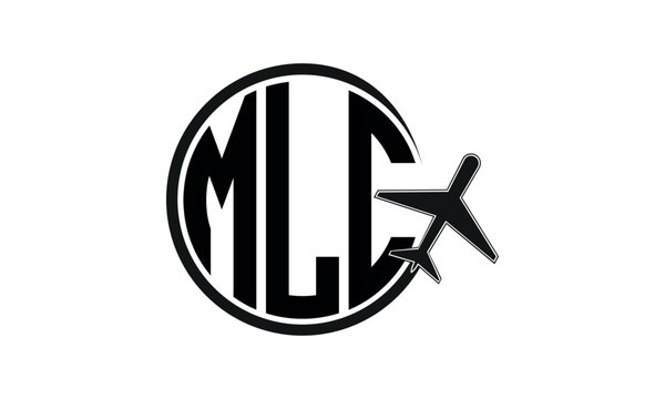 MLC three initial letter circle tour & travel agency logo design vector template. hajj Umrah agency, abstract, wordmark, business, monogram, minimalist, brand, company, flat, tourism agency, tourist