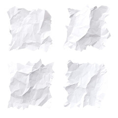 torn of crumpled white paper texture on white