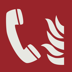 FIRE FIGHTING EQUIPMENT SIGNAL PICTOGRAM, FIRE EMERGENCY TELEPHONE ISO 7010 &ndash; F006, VECTOR