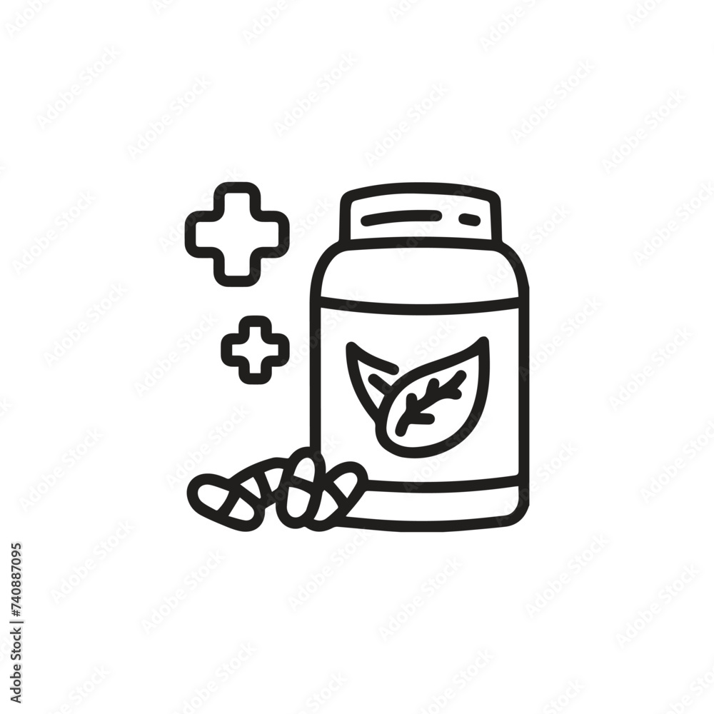 Poster medicine icon vector. linear style sign for mobile concept and web design. medicine symbol illustrat