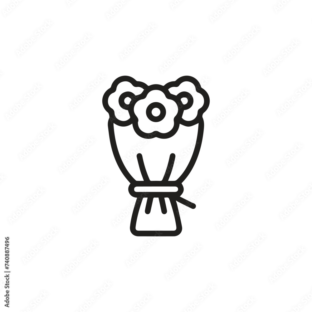 Poster bouquet icon vector. linear style sign for mobile concept and web design. bouquet symbol illustratio