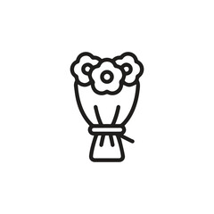  Bouquet icon vector. Linear style sign for mobile concept and web design. Bouquet symbol illustration. Pixel vector graphics - Vector.	