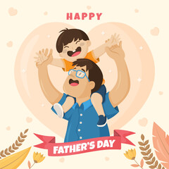 Happy Father's Day with Son and Daddy