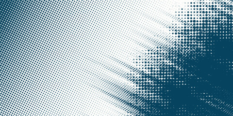 Dots halftone white & blue gradient color pattern grunge texture background. - obrazy, fototapety, plakaty