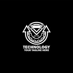Fototapeta premium Abstract Initial Logo. White color isolated on Black Background. Technology Branding Logos. Flat Vector Logo Design Template Element icon.