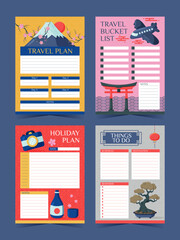 Travel to Japan Journal Planner Template Collection