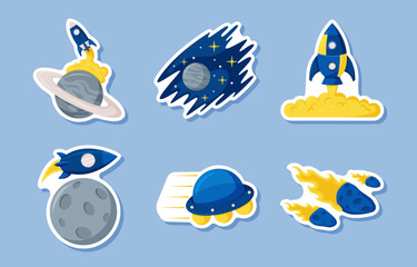 Colorful World Space Day Stickers Collection