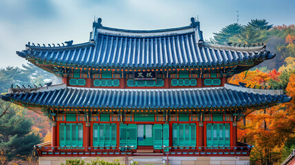 Fototapeta premium Traditional Korean architecture ancient style South KoreaTop Travel landmark in Seoul Korea