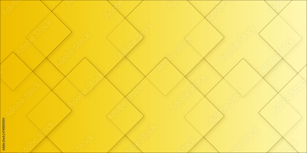 Poster abstract geometric yellow and gold color vector pattern in square style. abstract background with li