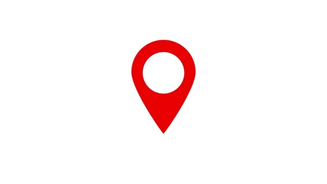 Animated of map pin concept. destination pin and icon. location icon