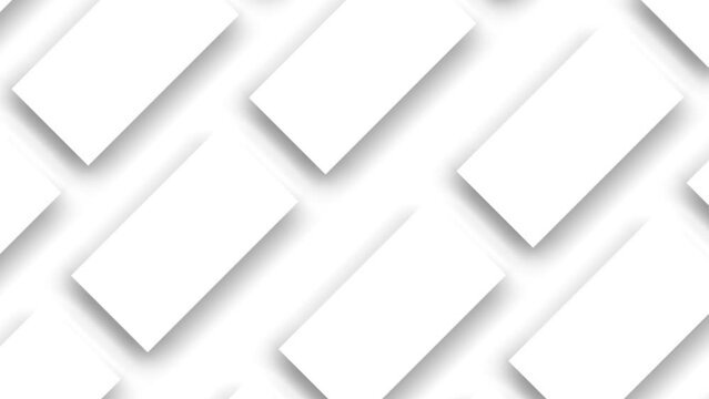  Abstract white square cube boxes stack wall and moving on background