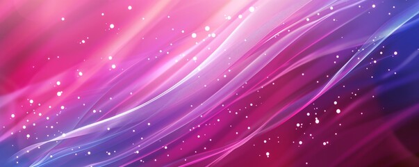 Fototapeta na wymiar Vibrant pink waves with sparkling glitter create a dynamic abstract background, suggesting movement and energy