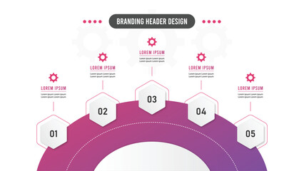 five infographics with different style options