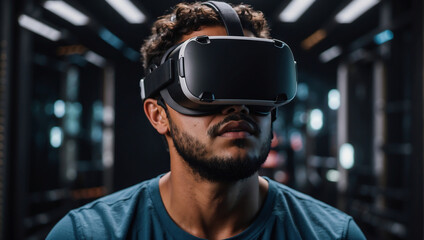 Mann erlebt neue Dimensionen in VR-Spieletest mit Spitzentechnologie
