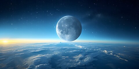 Naklejka na ściany i meble moon over the earth