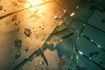 Shards of glass in the sun's rays