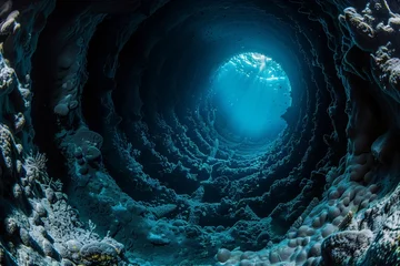 Zelfklevend Fotobehang underwater coral tunnel © StockUp