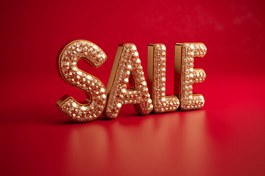 The word SALE made of sparkling diamonds. Sale, discount symbol. Jewelry, advertising. Fashion accessories and jewelry sale card for social media promotion. Black Friday sale, shopping season banner