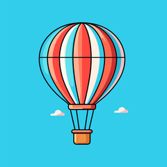 Flat modern logo Hot Air Balloon vector icon illustration