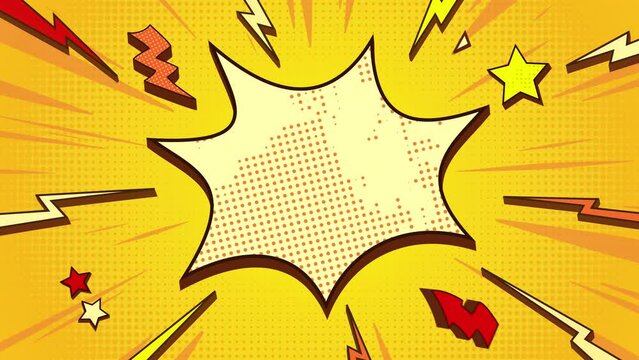 Pop art background with explosions and lightning