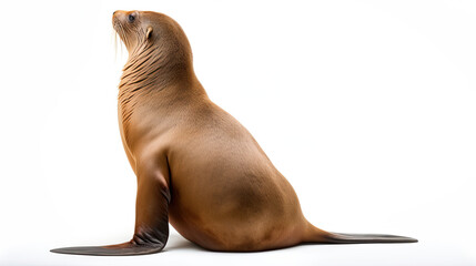 Sea Lion isolated on white background - obrazy, fototapety, plakaty