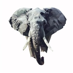 Geometric polygonal elephant artwork