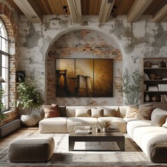 Classy house - living room and original postminimalism interior