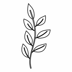 Plant leaves tree doodle decoration design.
