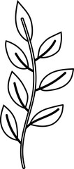 Plant leaves tree doodle decoration design.