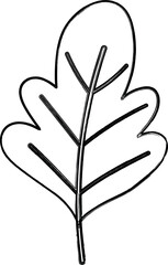 Plant leaves tree doodle decoration design.