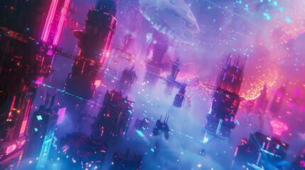 fantasy city world mystic wallpaper abstract background