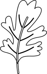 Plant leaves tree doodle decoration design.