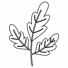 Plant leaves tree doodle decoration design.