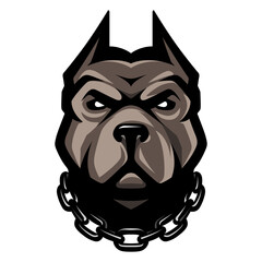 Pit Bull head icon. Dog logo. Fighting dogs label, sport mascot. T-shirt print.